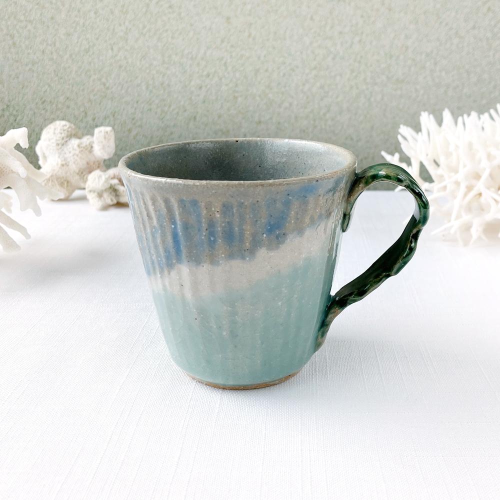 陶器のマグカップ【シーウィードの海】