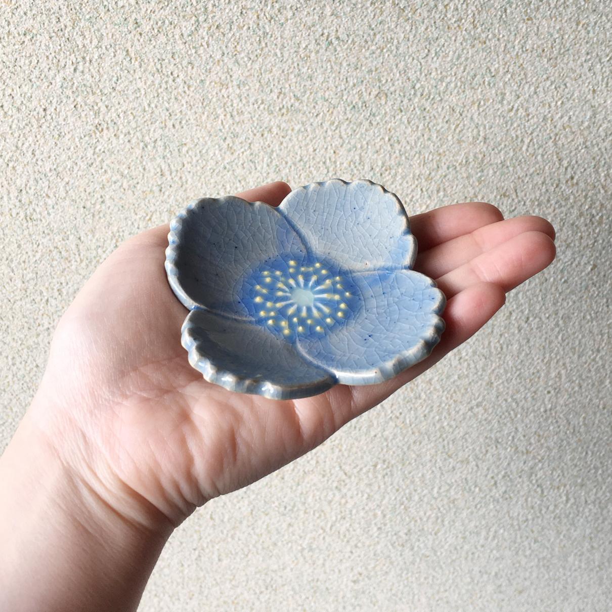 陶器の花豆皿｜ブルーポピー | 10枚目