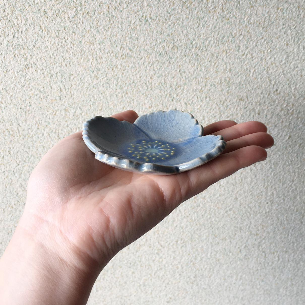 陶器の花豆皿｜ブルーポピー | 11枚目