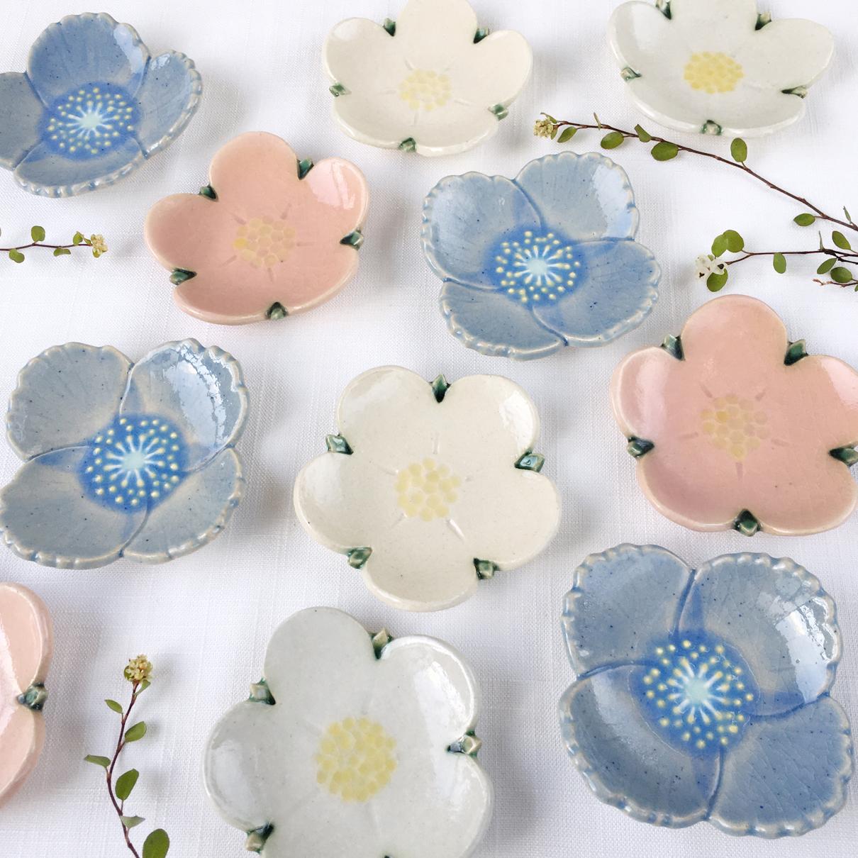 陶器の花豆皿｜ブルーポピー | 12枚目